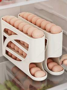 Multi-Layer Large Capacity Refrigerator Egg Storage Box, Sliding Rotatable Egg Tray, Fresh-Keeping - Multicolor - View 5