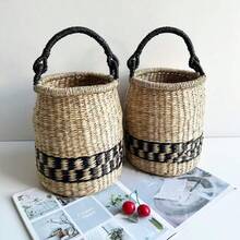 1 pièce Panier décoratif tissé à la main, rangement et décoration de bureau - Voir 2
