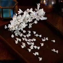 Kẹp tóc tua rua hình hoa linh lan, mặt dây chuyền hình hoa ngọc trai giả. - Nhiều màu - Xem 14