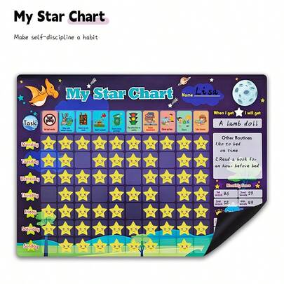 hoojojo 1 Bảng khen thưởng hành vi, Bảng khen thưởng sao kèm nhãn dán, Bảng theo dõi thói quen hàng ngày, Bảng khuyến khích, Văn phòng phẩm giáo dục quản lý lớp học, Đồ dùng học tập, Đồ dùng chuẩn bị cho năm học mới