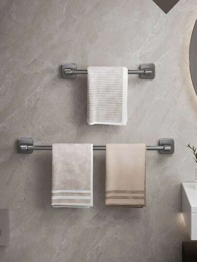 Wall Mounted Towel Rack, No Drill Towel Bar, Bathroom Towel Holder, Washroom Towel Shelf, Easy Installation, Suitable For Home/Kitchen/Bathroom