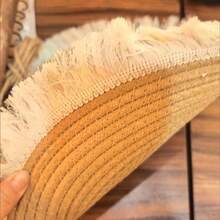 1 tấm thảm dệt thủ công có tua rua năm 2026, thảm hình bầu dục có thể giặt được, dùng cho phòng ngủ/phòng khách, thảm tua rua phong cách Nhật Bản cổ điển, thảm chống cào móng cho thú cưng. - 45*65cm - Xem 5