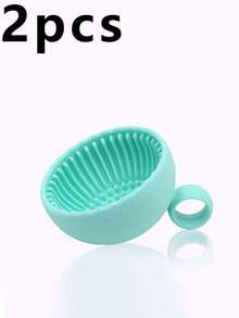2pcs Portable Silicone Makeup Brush Cleaning Bowl With Cleaning Mat - Foldable Travel Size, Odorless, Suitable For All Makeup Brushes (Face, Eye, Blush), Quick Drying, - Solid Color - View 17
