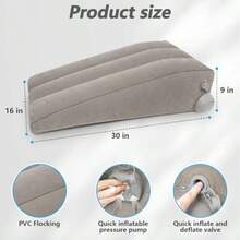 Almohada inflable para elevación de piernas para después de la cirugía almohada de cuña para recuperación después de la cirugía altura ajustable para aliviar el dolor de pie tobillo y - gris - Ver 3