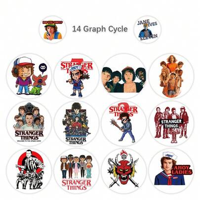 500pcs 14 Pieces Of Circular Roll Stickers For Decoration, Hand Account, Luggage, Notebook, Cross-Border Stickers