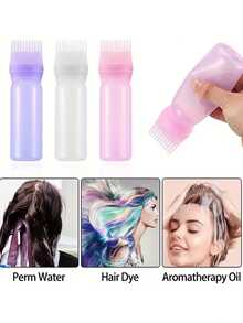 Botol Aplikator Sisir Akar Rambut 4,06oz, Ideal Untuk Mengaplikasikan Minyak dan Pewarna Rambut, Dilengkapi Skala Bertingkat - MultiWarna - View 3