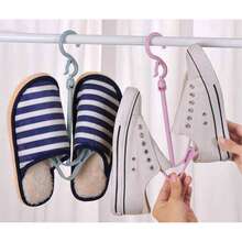 2 piezas de material PP, estante para secar zapatos en el balcón, a prueba de viento para uso doméstico al aire libre, el material es relativamente blando y no puede colgar objetos pesados como zapatos deportivos grandes!!! Estante para zapatos, adecuado para zapatos pequeños. - Multicolor - Ver 2