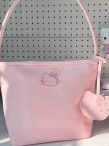 SANRIO 新款Hello Kitty女士手提包，学生单肩水桶包，精致托特包，时尚百搭休闲托特包，适合女生日常通勤 - 彩色 - 查看 4