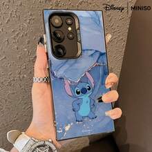 MINISO Disney Stitch Blue Marble Mirror Phone Case, Elegant Cartoon Protective Cover For Samsung S26 Ultra/S26 Edge/S26 Plus/S26/S25 Ultra/S25 Plus/S25/S25FE/S25Edge/S24Ultra/S24Plus/S24/S24FE/S23FE/S23Ultra/S23Plus/S23/S22Ultra/S22Plus/S22/A15/A16/A17/A35/A36//A54/A55/A56/ Stocking Stuffers The Girlfriend - White - View 2