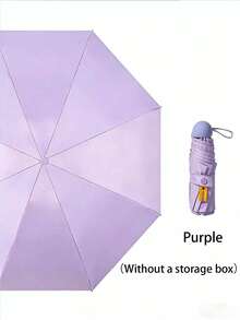 1 pieza Paraguas plegable ultraligero y portátil de moda con estuche y funda, protección UV, de doble uso para días soleados y lluviosos, paraguas plegable unisex de bolsillo ideal para la escuela, la oficina, el hogar, los viajes, con diseño de corazón para el Día de San Valentín/novio, para refrescarse en verano, accesorio esencial para viajes a la playa - 1 pieza - Ver 13