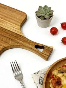 1 pezzo Tagliere in legno di acacia con manico, adatto per bistecca, antipasti, frutta e formaggio. Tagliere da cucina in legno per la preparazione e la presentazione degli alimenti. Tagliere in stile rustico, vassoio da portata per bistecche e dessert, accessorio da cucina. Ideale come regalo per la Festa della Mamma, la Festa del Papà o un regalo pratico per la casa. - Multicolore - Visualizzare 9