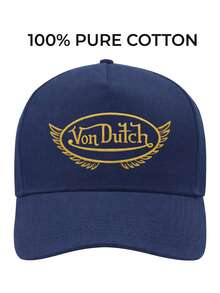 1pcs VonDutch Wings Printed Baseball Cap, Classic Casual Retro Y2K Unisex Baseball Cap, Adjustable Size, Lightweight And Sun Protection, Suitable For Outdoor Sports, Daily Wear, Parties, And - Màu xanh hải quân - Xem 3