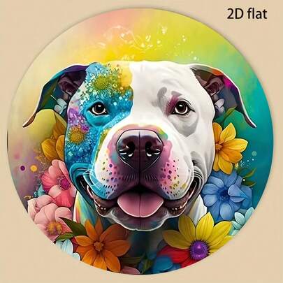 1 PC 2D Flat Flower Puppy Refrigerator Sticker, Vivid 2D Flat Decoration, Bright Circular Acrylic Decoration, Suitable For Refrigerator, Home And Office Decoration, Whiteboard, Perfect Holiday Gift, Cute Magnet, Suitable For All Seasons, 11 Holidays