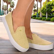 Women's Casual Slip On Tennis Calce Facil Platform Offer! - 香檳色 - 查看 4