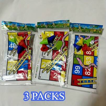 PLASTIC Snake Chess SET, 38X38Cm Plastic Film Board For Snake And Ladder Chess, 3D Snake And Ladder Game With A Folding Board, Perfect For Fun Parties