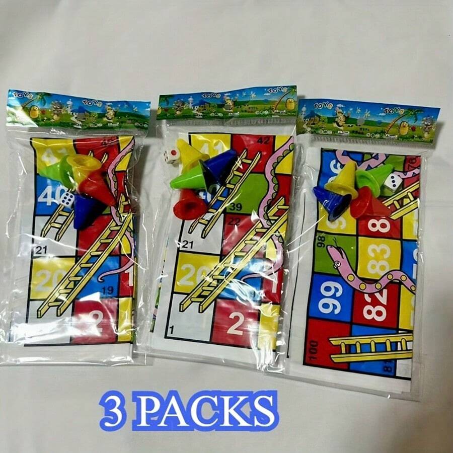 PLASTIC Snake Chess SET, 38X38Cm Plastic Film Board For Snake And Ladder Chess, 3D Snake And Ladder Game With A Folding Board, Perfect For Fun Parties - Multicolor - View 1