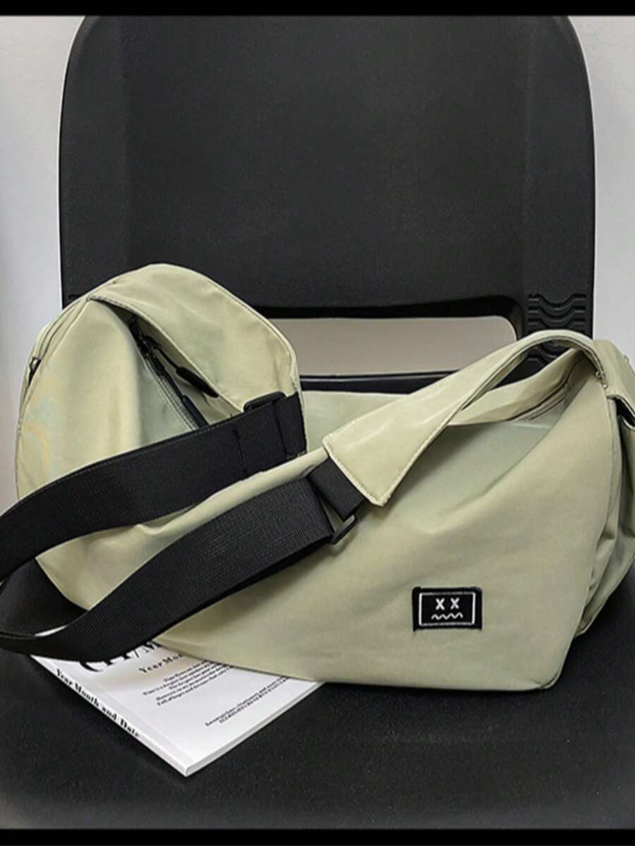 1pc Minimalist Black Unisex Crossbody Shoulder Bag, Large Capacity Urban Commuter Bag, Lightweight Multifunctional Tote Bag, Suitable For Daily Street Style - Multicolor - View 1