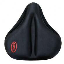 1pc Thickened & Widened Bicycle Silicone Seat Cover, Suitable For Mountain Bike And Road Bike/Stationary Exercise Bike/Indoor Cycling, Easy To Install, Central Groove Design, Breathable & Comfortable, Cycling Accessory, Seat Protector - Black - View 7