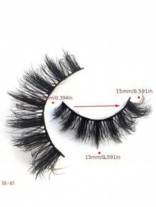 10 Pairs 3D Faux Mink Eyelashes, Natural & Dramatic Fluffy Long False Lashes Strip Lashes,Lashes,Eyelashes,Fake Lashes - Black - View 2