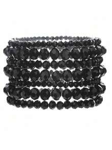 Bộ 7 vòng tay đính hạt pha lê kiểu Bohemian, đa năng, thích hợp đeo hàng ngày cho nữ (Số lượng hạt có thể thay đổi tùy theo chiều dài). - Nhiều màu - Xem 2