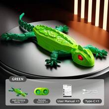 1pc Approx. 33cm Plastic Remote Control Wall Climbing Lizard Toy, Bionic Gecko Style, Green + Blue, Strong Suction, LED Glowing Eyes, 7m Remote Control Distance, Dual-Mode Crawling (Wall/Floor), Educational Toy, Birthday/Children's Day/Halloween/Party Fun Toy - Multicolor - View 16