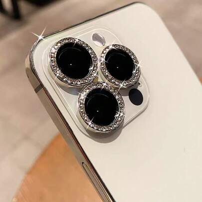 3pcs Rhinestone Glitter Protective Camera Lens Film, Scratch-Resistant & Shatterproof, Fit For IPhone 17 Pro Max, 17 Air / 11 / 12 / 13 / 14 / 15 / 16 / Mini Plus Pro Max