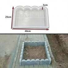 2件套花园建筑围栏混凝土模具石水泥框架砖模DIY铺路制作草坪池塘装饰可重复使用仿古水泥模具，DIY仿真砖水泥模具，景观铺路制作工具，适用于草坪池塘围栏庭院户外装饰 - 多款式 - 查看 2