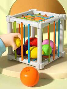 1 Set Random Color Baby Fruit Shape Sorting Toys, Children's Sensory Cube Sorting Toys, Montessori Sensory Cube Sorting Toys, Hands-On Skill Training Building Blocks Game, Children's Educational Toys, Color Random - Multicolor - View 6