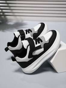 Kids' Fashion Sports Shoes, Boys & Girls Outdoor Running Sneakers, Campus & Casual Shoes For All Seasons - Black and White - View 8