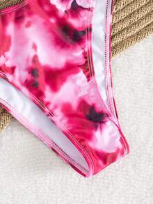 Conjunto de bikini sexy con tirantes de espagueti y estampado aleatorio para mujeres 2026, conjunto de verano, elegante, Día de San Valentín, playa, vacaciones, casual, único, conjunto de verano, conjunto de vacaciones de verano, primavera, conjunto de Día de San Valentín para mujeres, carnaval - Multicolor 6 - Ver 4