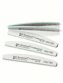 1pc 100/180 Grit Nail File, Double-Sided Emery Board, Washable Emery Board, Reusable Nail Polisher, Manicure Tool, Suitable For Natural Nails, Acrylic Nails, Home And Salon Use - Light Grey - View 3