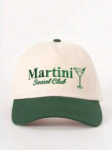 1pc Women's Embroidered Martini Glass Colorblock Baseball Cap, Adjustable Outdoor Sun Protection Casual Hat Suitable For Spring/Autumn Travel, Beach, Unisex Youth Y2K Style - 棒球帽 3 - 查看 7