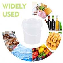 20 Pack Plastic Rum Buckets For Drinks 27OZ Cocktail Buckets Reusable Smoothie Bucket With Lid And Handle Ice Cream Pails For Halloween Football Parties Bar Beer - View 5