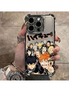 [24h Shipping From DE/FR/ES]Apple 17 22 23 24 25 26 Ultra Galaxy Anime Haikyuu Volleyball Phone Case Compatible With IPhone 16, 15, 14, 13, 12, 11 Pro Max, X, XR, XS Max, 8, 7 Plus, With Transparent Soft Back For Drop Protection. - màu đen - Xem 1