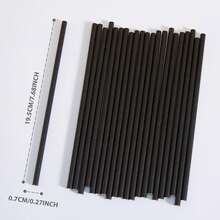 10/25/50/100pcs Disposable Black Paper Straws, Candy Stirrers, Suitable For Cocktails, Birthdays, BBQs, Events And Celebrations - View 2