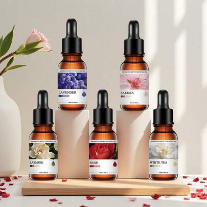 Sakura Scented Essential Oil Dropper Bottle, Suitable For Aroma Diffuser, Candle, Incense Burner, Fragrance Stone, Humidifier, Birthday Gift, Car Diffuser, Holiday Gift, Party Gift, Home Fragrance Oil Refill