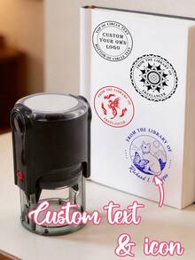 Con dấu khắc chữ tùy chỉnh, thiết kế tròn tối giản phong cách vintage, phù hợp cho sách, nhật ký, phong bì, văn phòng, con dấu ký tên cá nhân hóa, phù hợp cho bộ sưu tập thư viện, thương hiệu thương mại, quà tặng biểu tượng tùy chỉnh, phù hợp cho sinh nhật, ngày lễ, kỷ niệm, con dấu tròn tùy chỉnh - Phong cách C - Xem 2