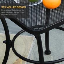 Set Of 2 Stackable Side Tables/Coffee Tables With Steel Legs, Modern Design For Living Room, Black - Black - View 4