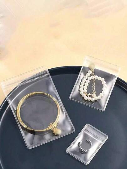 1-100pcs Transparent Self-Sealing Bags, Gift Packaging Bags, Clear Plastic Jewelry Pouches Suitable For Bracelets, Necklaces, Earrings, Rings And Other Jewelry Storage