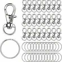 100PCS Keychain Hooks With 50pcs Key Rings 50pcs Swivel Lobster Claw Clasps For Keychain Clip Lanyard, Jewelry Making, Crafts - One Size - View 5