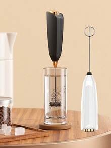 Electric Milk Frother, Mini Mixer, Stainless Steel Whisk, Suitable For Coffee, Cream, Cappuccino, Latte - Multicolor - View 2