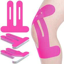 20pcs Pre-Cut Knee Sports Muscle Tapes, Blue, Beige, Black, Pink Available, Suitable For Student Athletes, Elastic Knee Tapes For Marathon, Soccer, Basketball - Multicolor - View 17