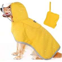 Double-Sided Waterproof Dog Raincoat - Yellow Double-Layered Outerwear, All-Weather Protection - Yellow - View 1