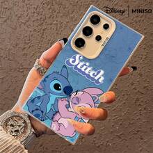 MINISO Disney Stitch & Angel Couple Mirror Phone Case, Blue Background Cute Cover For Samsung S26 Ultra/S26 Edge/S26 Plus/S26/S25 Ultra/S25 Plus/S25/S25FE/S25Edge/S24Ultra/S24Plus/S24/S24FE/S23FE/S23Ultra/S23Plus/S23/S22Ultra/S22Plus/S22/A15/A16/A17/A35/A36//A54/A55/A56/ Stocking Stuffers The Girlfriend - Black - View 4