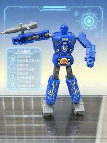 2-In-1 Transforming Robot Cartoon Ballpoint Pen, Creative Stationery Pen That Can Transform Into Robot, Gift For Elementary School Boys - Multicolor - View 6