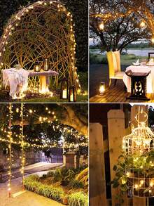 7m 12m 32m Garden String Lights Solar Copper Wire Fairy Lights Garland For Camping Party Terrace Wedding Courtyard Tree Decoration - Solar Energy - View 7