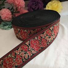 2 Inch Wide Embroidered Jacquard Trim, Multiple Colors, Perfect For Sewing/DIY Crafts, Garment Waistbands, Cuffs, Collars, Hair Accessories, Bag Trims, Lace Edging - Multicolor - View 8