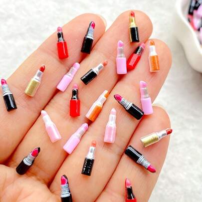 20/50/100pcs Mini Lipstick Resin Flatback Decor - Perfect For Arts, Scrapbooking, DIY Wedding Decorations - Ideal Gift Choice For Valentine's Day, Easter, Mother's Day - Random Colors