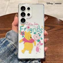 Miniso 迪士尼小熊维尼“让我们成为朋友”手机壳，透明磁吸防震，适用于三星S26 Ultra/S26 Edge/S26 Plus/S26/S25 Ultra/S25 Plus/S25/S25FE/S25Edge/S24 Ultra/S24 Plus/S24/S24FE/S23FE/S23 Ultra/S23 Plus/S23/S22 Ultra/S22 Plus/S22/A15/A16/A17/A35/A36/A37/A54/A55/A56/A57，圣诞礼物，送给女朋友的好选择 - Transparent - 查看 1