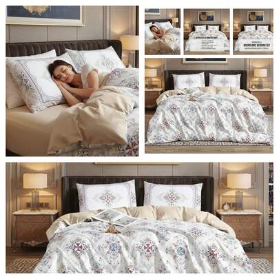 Aafan 3 Pcs Floral Duvet Cover Set With Pillowcases Soft Comfortable Bedding Lightweight And Durable For Everyday Use And Stylish Bedroom Décor